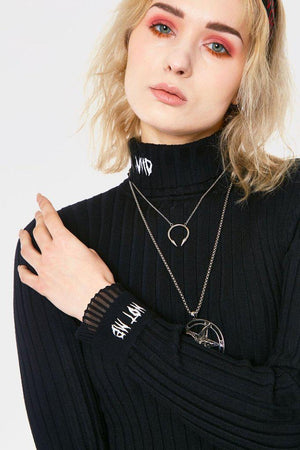 Avoid Turtle Neck Sweater-Jawbreaker-Dark Fashion Clothing