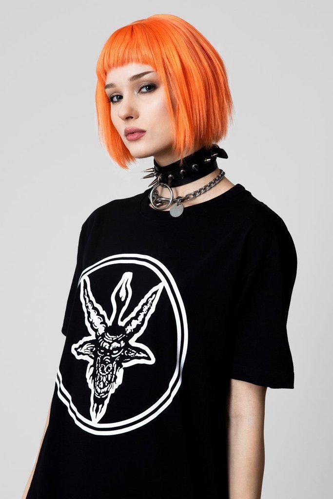 Baphomet - Black T-Shirt - Unisex-Long Clothing-Dark Fashion Clothing