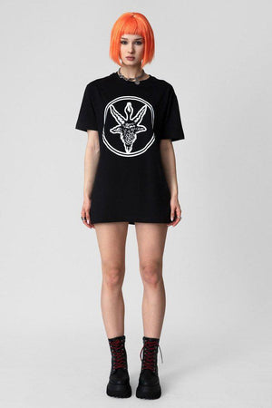 Baphomet - Black T-Shirt - Unisex-Long Clothing-Dark Fashion Clothing