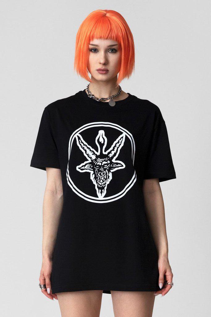 Baphomet - Black T-Shirt - Unisex-Long Clothing-Dark Fashion Clothing