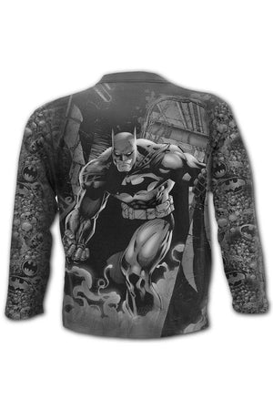 Batman - Vengeance Wrap's - Allover Longsleeve T-Shirt Black-Spiral-Dark Fashion Clothing
