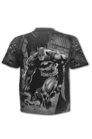 Batman - Vengeance Wrap's - Allover T-Shirt Black-Spiral-Dark Fashion Clothing