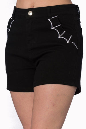 Bell Tower Bat Shorts-Banned-Dark Fashion Clothing