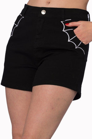 Bell Tower Bat Shorts-Banned-Dark Fashion Clothing