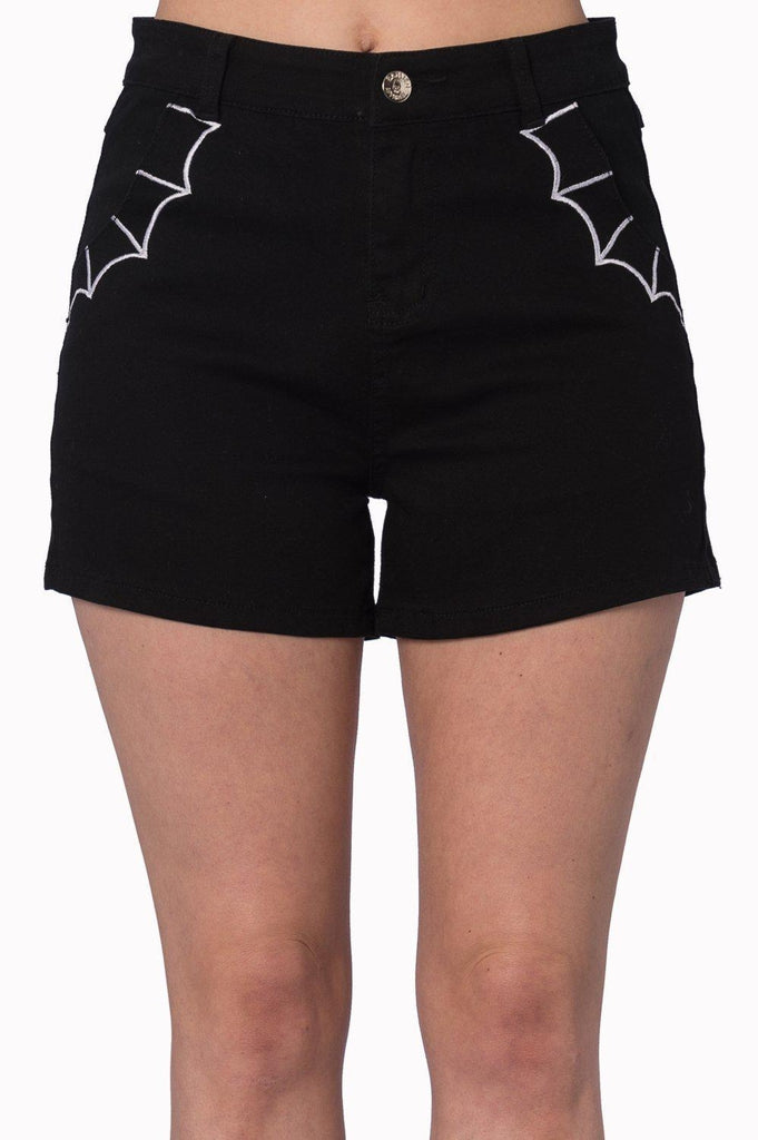 Bell Tower Bat Shorts-Banned-Dark Fashion Clothing
