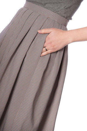 Betty Check Pleat Skirt-Banned-Dark Fashion Clothing