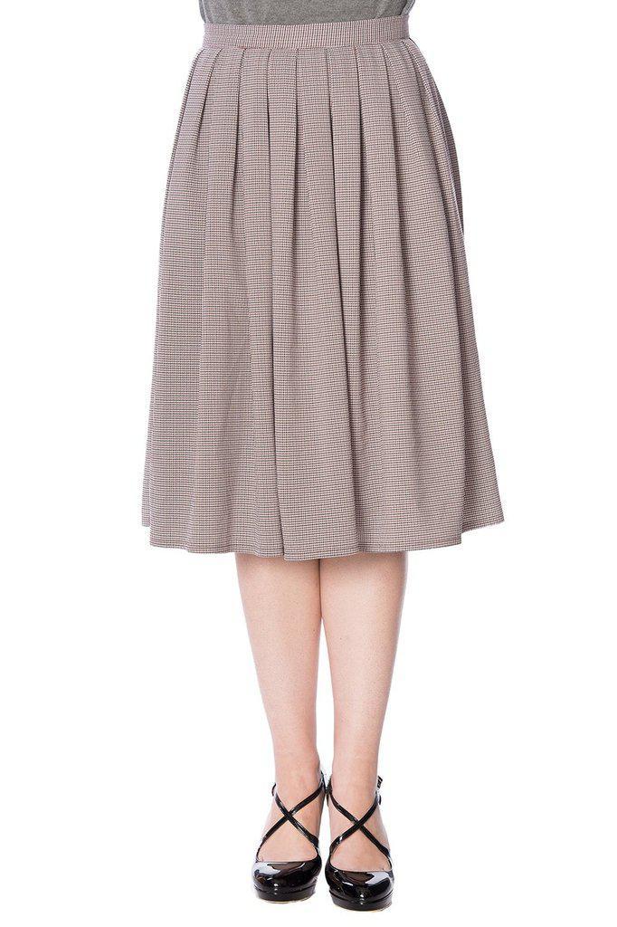 Betty Check Pleat Skirt-Banned-Dark Fashion Clothing