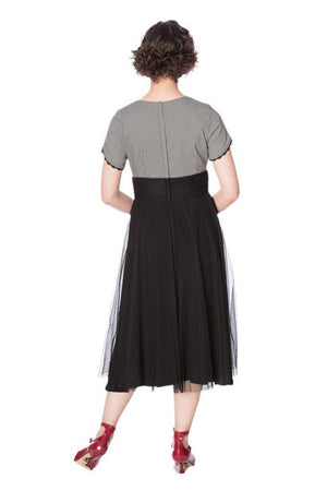 Betty Houndstooth Dress-Banned-Dark Fashion Clothing
