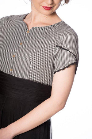 Betty Houndstooth Dress-Banned-Dark Fashion Clothing
