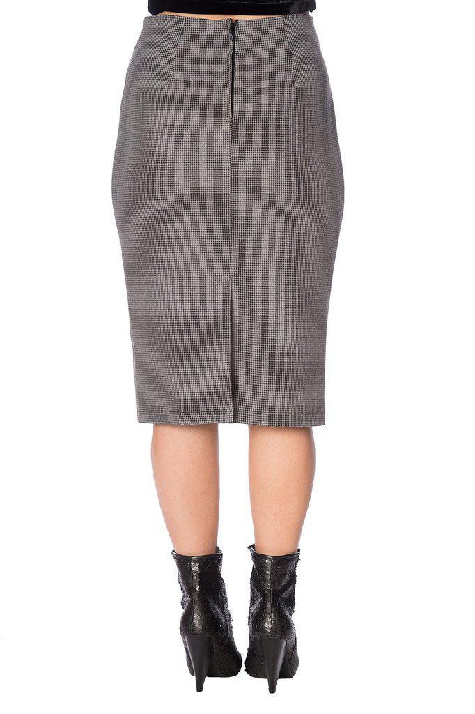 Betty Tie Front Pencil Skirt-Banned-Dark Fashion Clothing