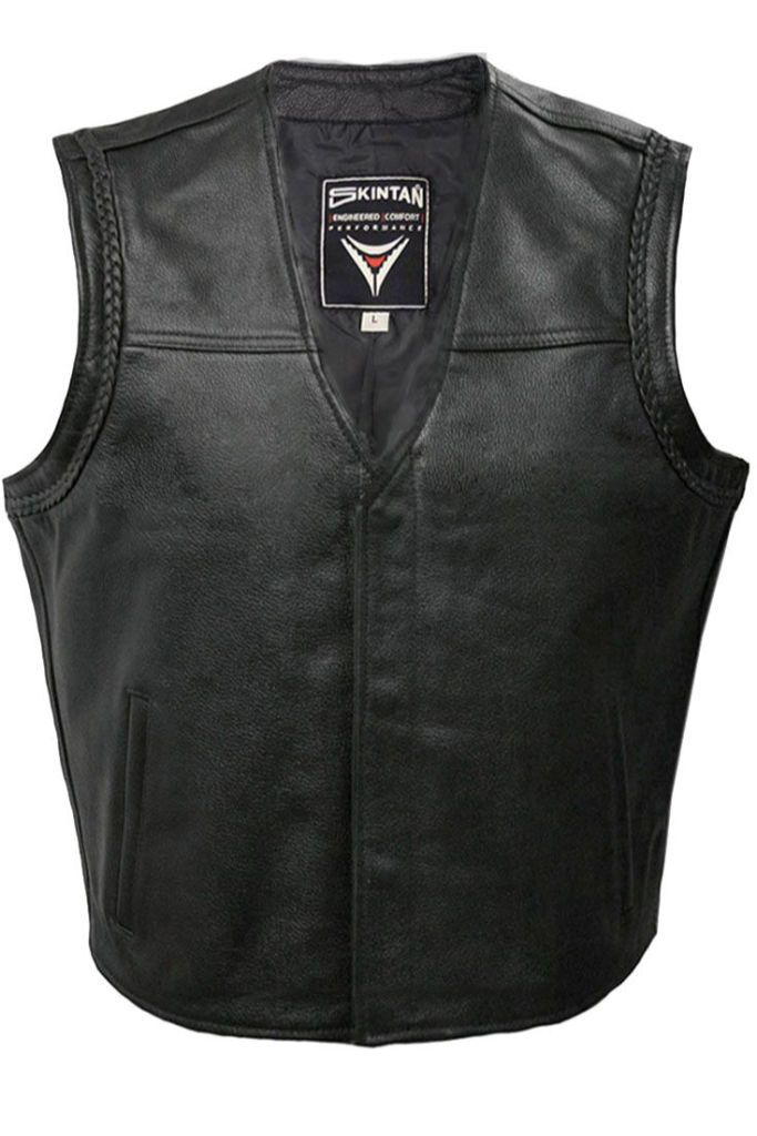 Biker Vest - Bobby-Skintan Leather-Dark Fashion Clothing