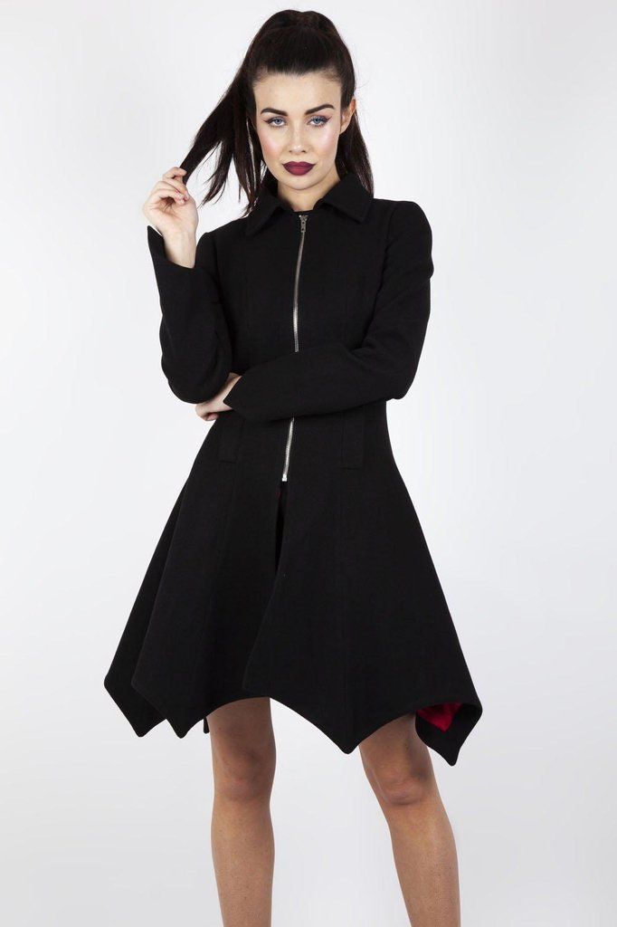 Bite Me Bat Hem Coat-Jawbreaker-Dark Fashion Clothing