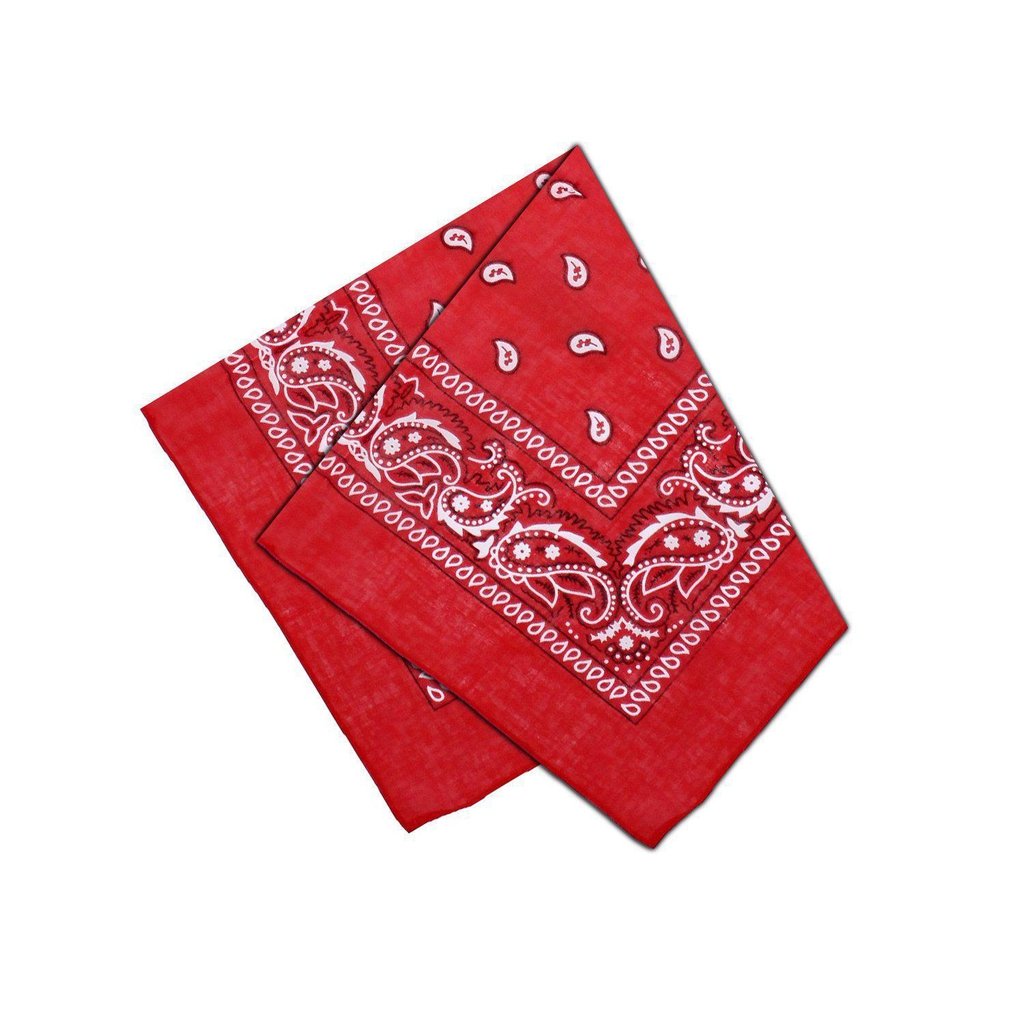 Black and White Design Red Cotton Bandana - Everard-Dr Faust-Dark Fashion Clothing