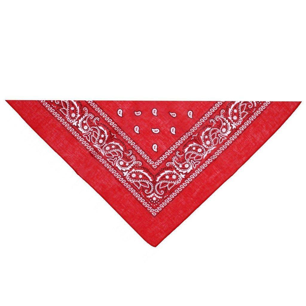 Black and White Design Red Cotton Bandana - Everard-Dr Faust-Dark Fashion Clothing