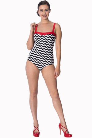 Black Coffee One Piece Swimsuit-Banned-Dark Fashion Clothing