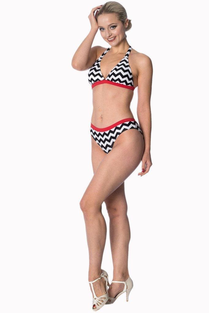 Black Coffee Two Piece Bikini Top-Banned-Dark Fashion Clothing