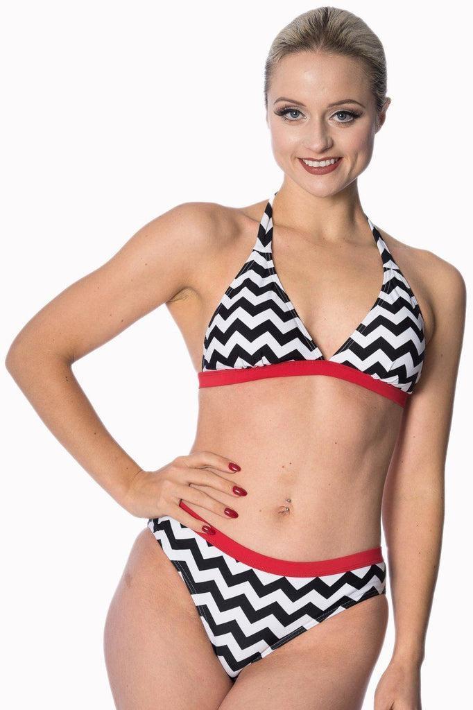 Black Coffee Two Piece Bikini Top-Banned-Dark Fashion Clothing