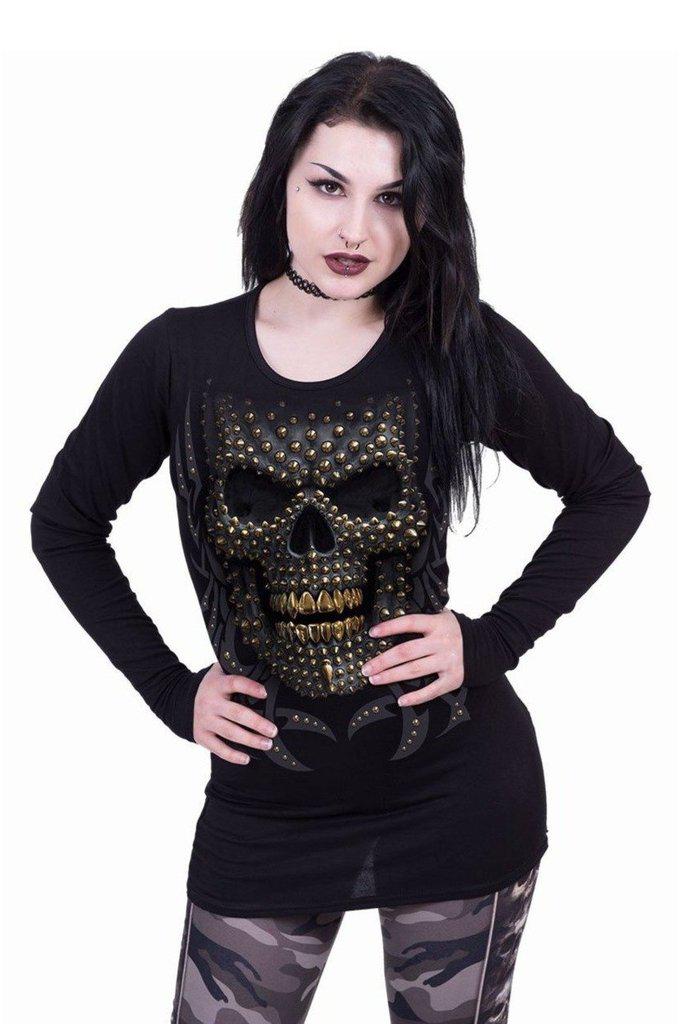 Black Gold - Baggy Top Black-Spiral-Dark Fashion Clothing