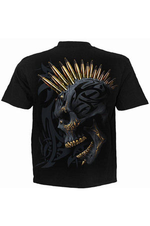 Black Gold - T-Shirt Black-Spiral-Dark Fashion Clothing