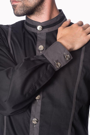 Black Gothic Shirt - SHM1213-Banned-Dark Fashion Clothing
