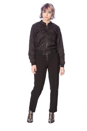Black Lava Bomber Jacket-Banned-Dark Fashion Clothing
