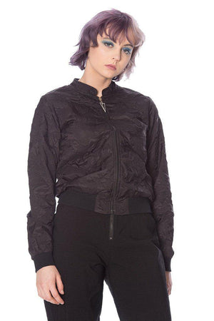 Black Lava Bomber Jacket-Banned-Dark Fashion Clothing