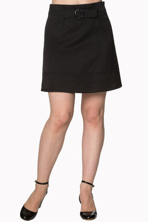 Black Mini Skirt - 2168-Banned-Dark Fashion Clothing