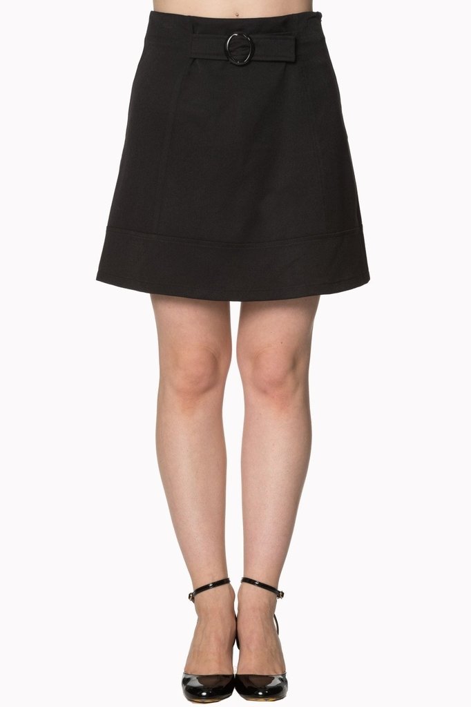 Black Mini Skirt - 2168-Banned-Dark Fashion Clothing
