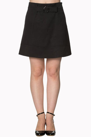 Black Mini Skirt - 2168-Banned-Dark Fashion Clothing