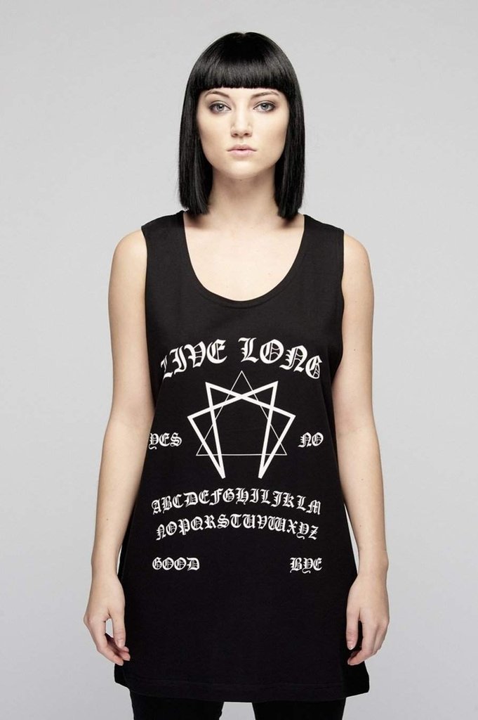 Black Ouija Vest - Unisex-Long Clothing-Dark Fashion Clothing