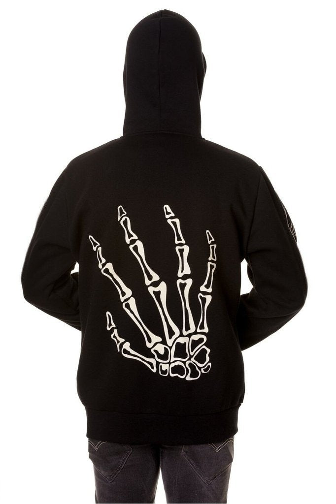 Black Skeleton Hands Hoodie-Banned-Dark Fashion Clothing