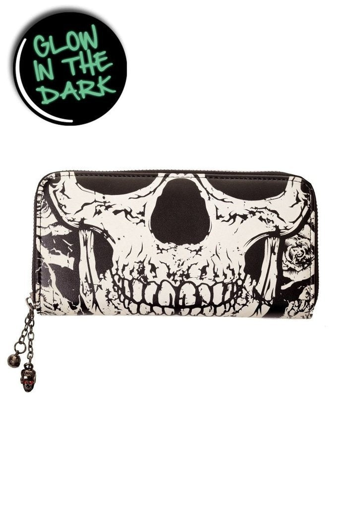 Black Skull Face Wallet-Banned-Dark Fashion Clothing