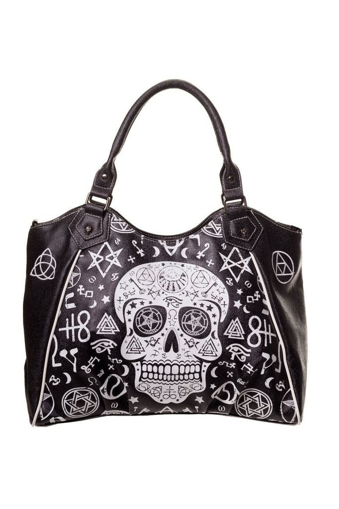 Banned Black Skull Pentagram Handbag Bbn793 Dark Fashion Clothing