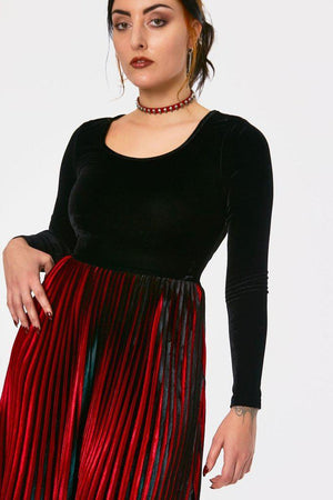 Black Widow Velvet Dress-Jawbreaker-Dark Fashion Clothing