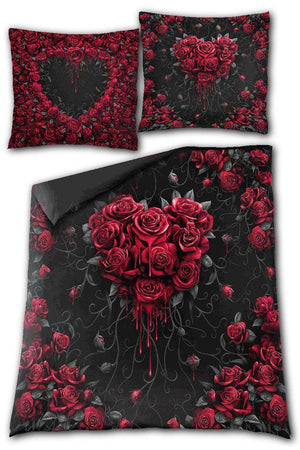 Bleeding Heart - Double Duvet Cover + UK And EU Pillow case-Spiral-Dark Fashion Clothing