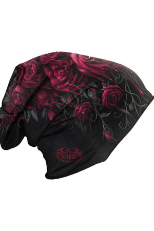 Blood Rose - Light Cotton Beanies Black-Spiral-Dark Fashion Clothing