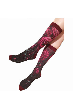 Blood Rose - Unisex Printed Socks-Spiral-Dark Fashion Clothing