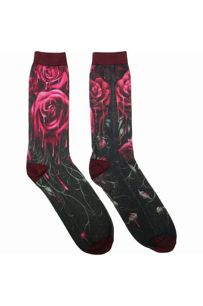 Blood Rose - Unisex Printed Socks-Spiral-Dark Fashion Clothing