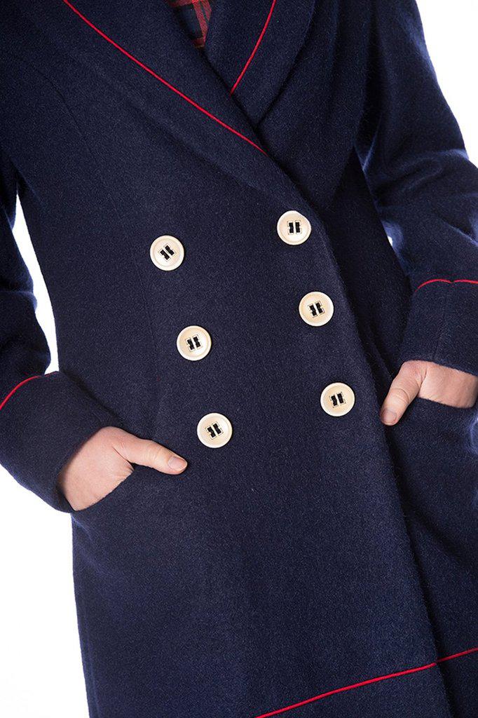 Blue Diva Coat-Banned-Dark Fashion Clothing