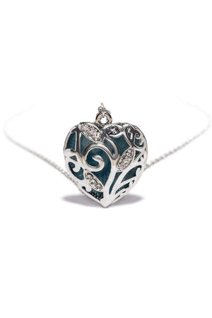 Blue Heart Sparkle Gems Pendant and Necklace - Juliette-Dr Faust-Dark Fashion Clothing