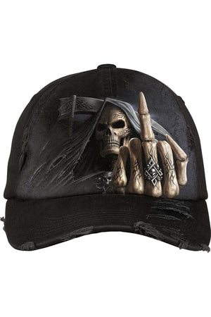 Bone Finger - Baseball Caps Ditressed With Metal Clasp-Spiral-Dark Fashion Clothing