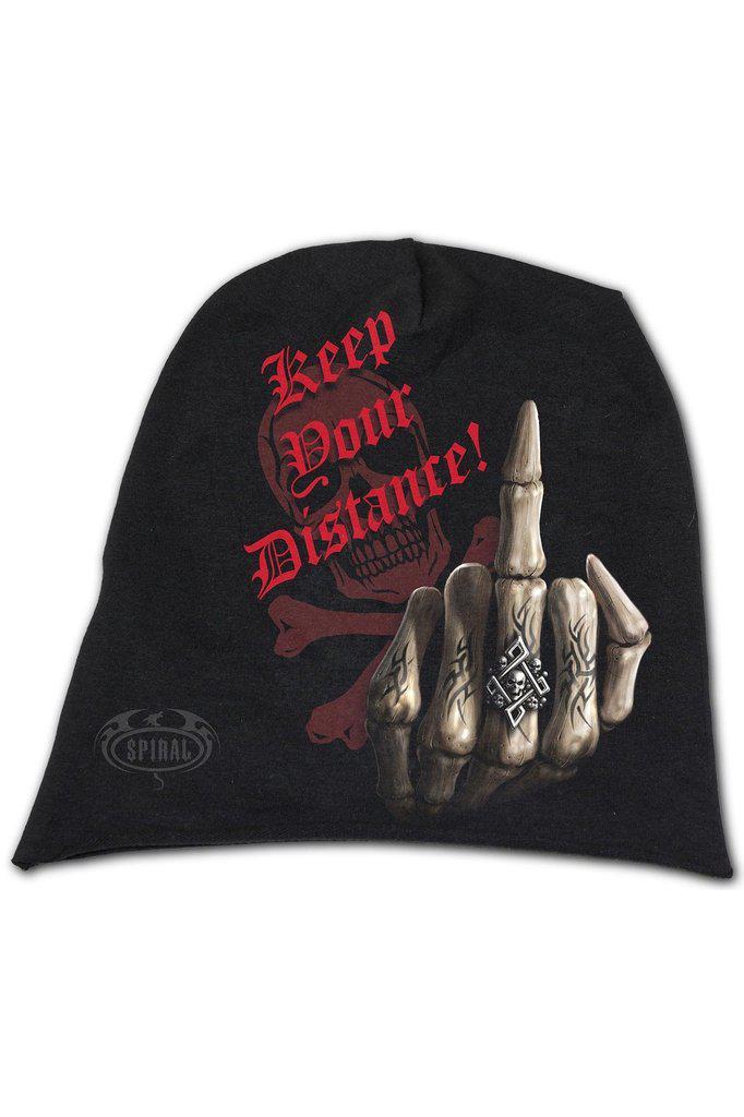 Bone Finger - Light Cotton Beanies Black-Spiral-Dark Fashion Clothing