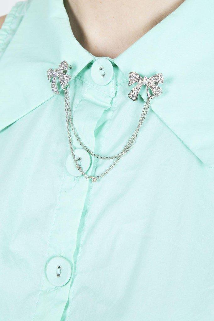 Bow Charm Collar Tips-Voodoo Vixen-Dark Fashion Clothing