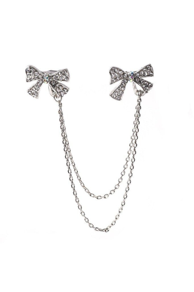 Bow Charm Collar Tips-Voodoo Vixen-Dark Fashion Clothing
