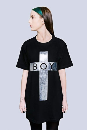 Boy Cross T-Shirt - Unisex-Long Clothing-Dark Fashion Clothing