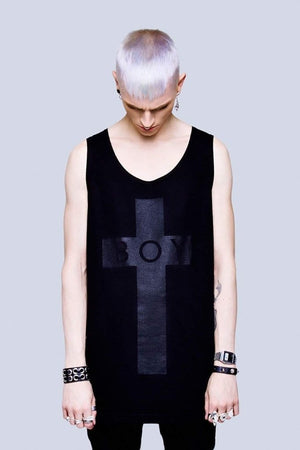 Boy Cross Vest - Unisex-Long Clothing-Dark Fashion Clothing