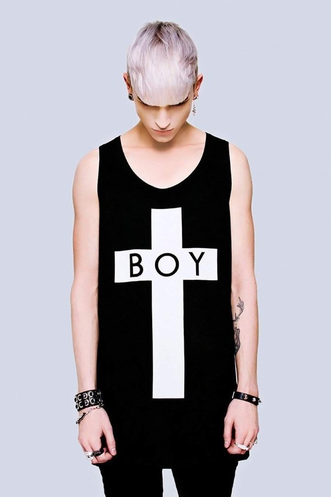 Boy Cross Vest - Unisex-Long Clothing-Dark Fashion Clothing