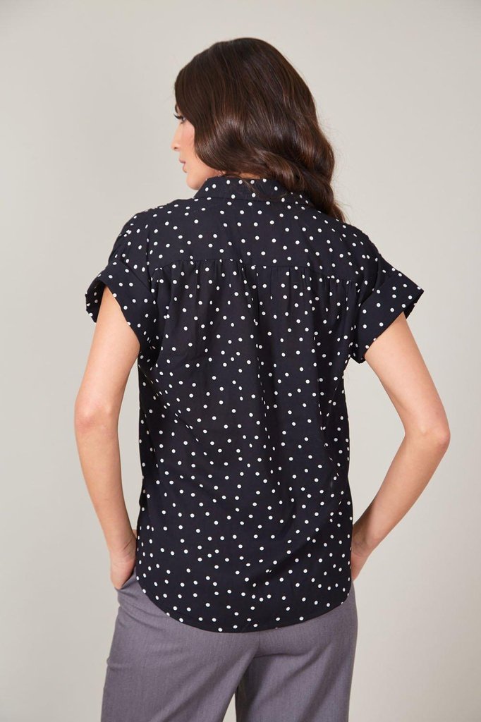 Brie Brie Polka Dot Shirt-Voodoo Vixen-Dark Fashion Clothing