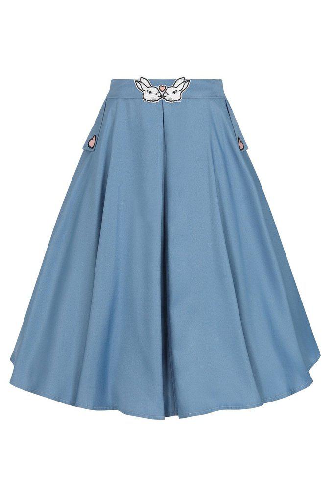 Bunny Hop Knit Flare Skirt-Banned-Dark Fashion Clothing