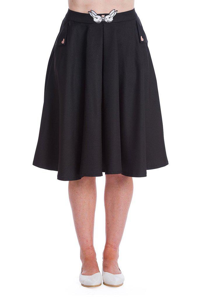 Bunny Hop Knit Flare Skirt-Banned-Dark Fashion Clothing